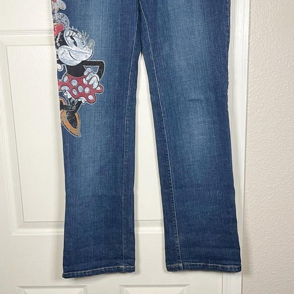 Vintage Disney Minnie Mouse Painted Jeans Womens 10 Blue Mid Rise Distressed - Picture 6 of 16